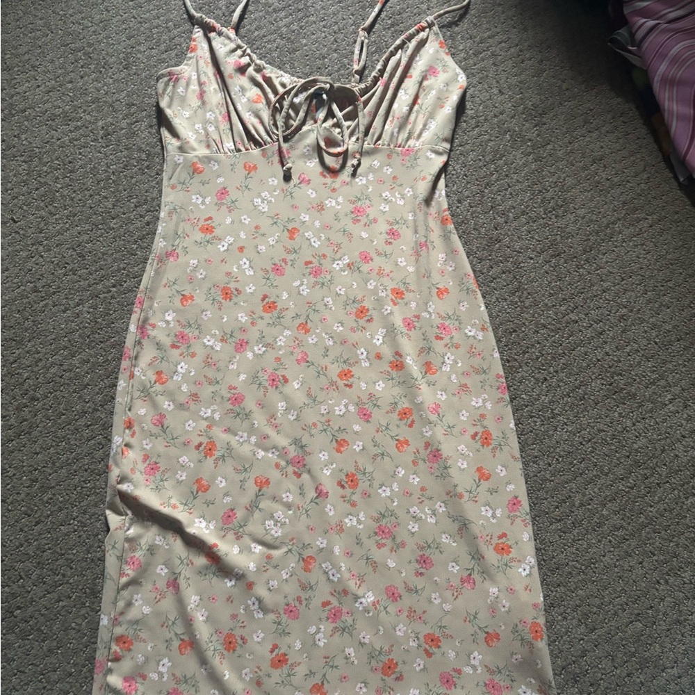 Amiana Floral Chemise in Cream with Pink and Orange Accents